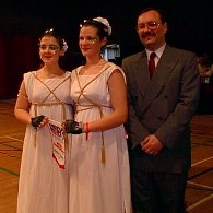 Rebecca & Charlotte collect winners pennant